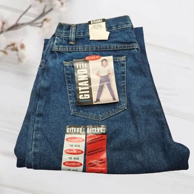Vtg NwT Gitano Relaxed Fit Women's Size 16 Average Blue Dark Wash GM601DS Jeans - Image 1 of 4
