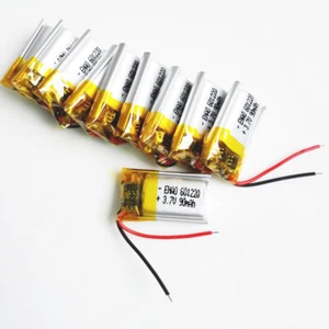 10 PIEZAS Batería Recargable de Polímero LiPo 3.7V 90mAh para Mp3 GPS Bluetooth 601220 - Imagen 1 de 6