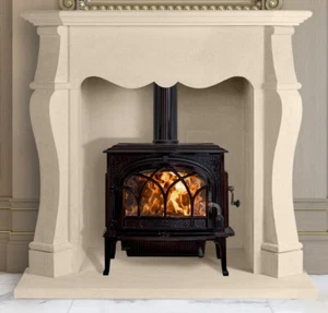 Bath stone limestone fireplace. Fire surround. Hand carved. - Picture 1 of 5
