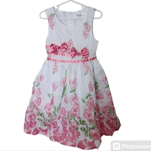 Sunny Fashion Dress Girls 4/5 Floral White Pink Easter Spring - Picture 1 of 4