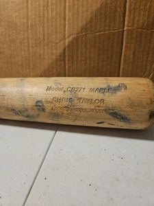 CHRIS TAYLOR GAME USED BAT CRACKED - Picture 1 of 7