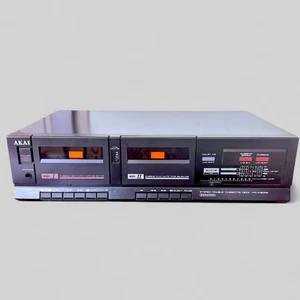 Vintage Akai Stereo Dual Cassette Deck Player Dubbing HX-A301W TESTED - Picture 1 of 9
