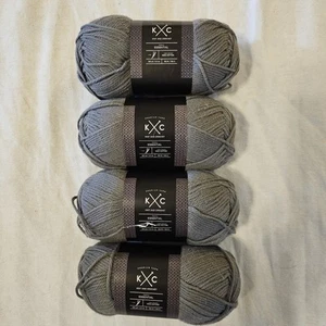 Lot 4 Skeins K & C Essential 100% Cotton DK Light Yarn 3.5oz/180Yd Charcoal - Picture 1 of 6