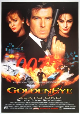 GOLDENEYE Original SLO movie poster 1995 PIERCE BROSNAN SEAN BEAN JAMES BOND 007 - Image 1 of 4