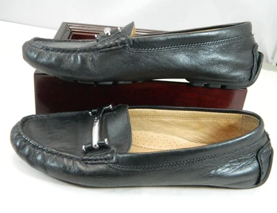 Lauren Ralph Lauren Caliana Sz 7 B Flat Shoes Black Leather Driving Loafers READ - Image 1 of 4