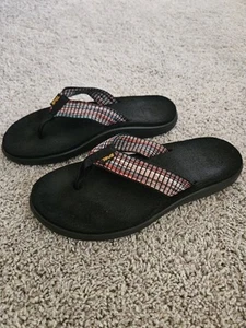 Sandali infradito donna Teva Voya Thong taglia 8 nero/cinturino multicolore usati in ottime condizioni - Foto 1 di 11
