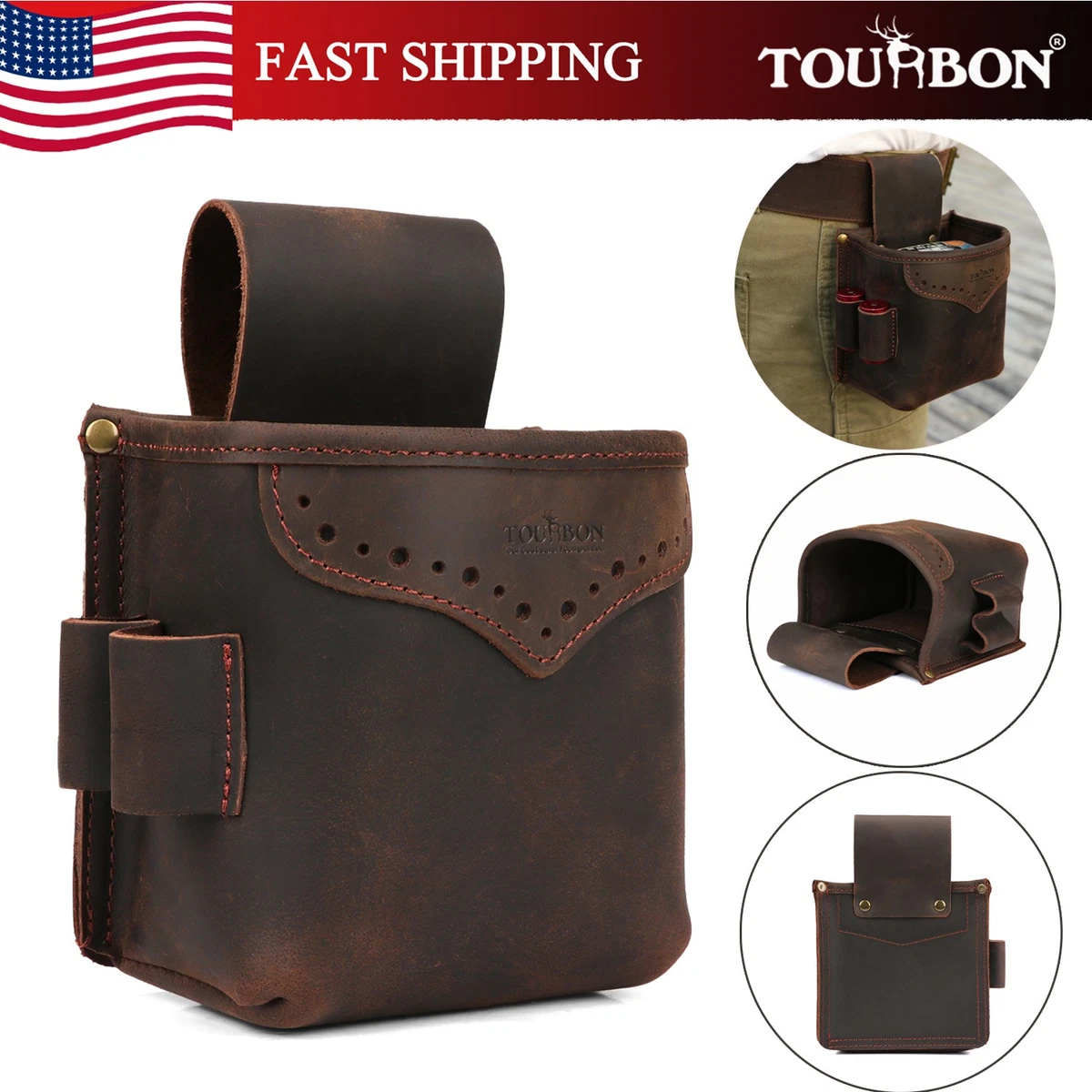 Leather Shotgun Shell Pouch Protektor Trap & Skeet Shell Bag - Suede ...