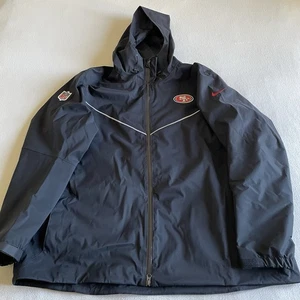 Nike San Francisco 49ers Men 3XL Team Issue Storm Rain Sideline Jacket Black - Picture 1 of 13