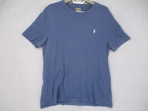 Ralph Lauren Shirt Mens Medium Blue White Slim Fit Pocket Logo Short Sleeve - Picture 1 of 16