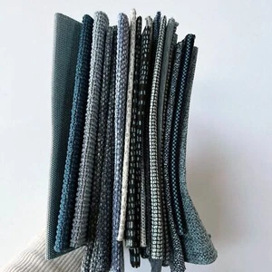 20 Designer Upholstery Fabric Remnants Ice Blue | Quilting Squares Craft Textile - Picture 1 of 7