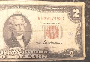 1953 series A $2 dollar bill - Picture 1 of 4
