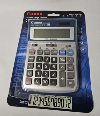 Canon HS-1200TS Desktop Calculator 12-Digit LCD 7438A023AB - Image 1 of 4