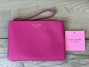 KATE SPADE Dark Magenta / Hot Pink Keaton Soft Milling Wristlet / Clutch - Picture 1 of 7