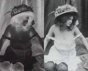 photo NEGATIF verre NU EROTIQUE  1900  / 9 x 14.5 cm / 205 /  risque sexy nude - Imagen 1 de 3
