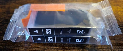2 Pack EZ Ink for Canon Pixma Printers, CLI-221 Compatible Black Ink Cartridges - Image 1 of 2