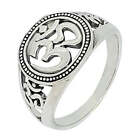 Womens Mens 925 Sterling Silver Om/Aum Symbol Finger Ring L P R