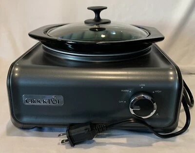 Crock Pot Hook Up 2.5 Quart Round Slow Cooker Cater Party Black/Gray SCCPMD2-CH - Image 1 of 4