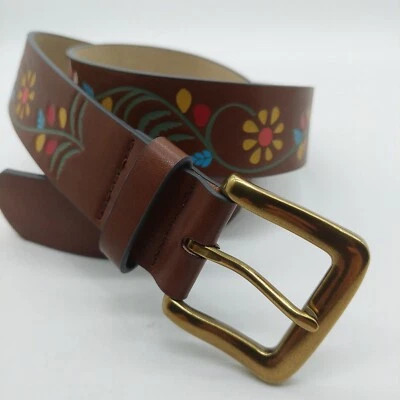 Cinturón Mujer Floral Marrón Talla S/M Damas Boho Hippie Latón Hebilla Multicolor  Foto 1 de 4