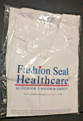 NUEVO Abrigo de Laboratorio Blanco Sello Moda Estilo 3495 Unisex Para Hombre Mujer Talla M 41" Largo Foto 1 de 3