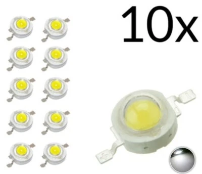 10x Chip led 1w bianco naturale 4000-4500 k, alta luminosità 250-300mA 3V 3.6V  - Immagine 1 di 2