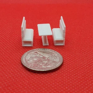 6-teiliges Set Spur HO Cafe Feinkost Möbel Tisch Stand Diner weiß - unlackiert - Bild 1 von 6