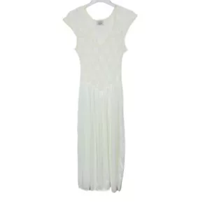 Vintage CineStar Night Gown Womens S White Sheer Lace Bodice Long Nightgown - Picture 1 of 6