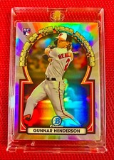 GUNNAR HENDERSON ROOKIE REFRACTOR 2023 TOPPS CHROME Bowman RC CARD HOLO ORIOLES