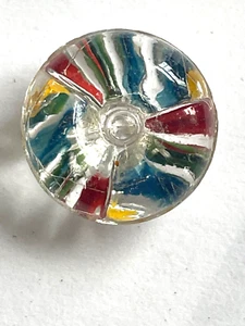 Antique Reverse Painted Glass Paperweight Sewing Button 7/16” - Picture 1 of 8