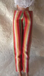 Vintage MATTEL BARBIE Striped Pants - Snap Close - FESTIVE Colors - Picture 1 of 3