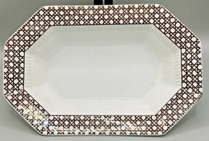 Cuenco para servir Independence Ironstone Interpace Japón bastón marrón octogonal de colección - Imagen 1 de 5
