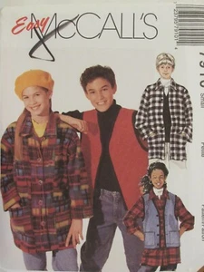 McCALLS 7910 Boys/Girls Shirt Jacket & Lined Vest PATTERN S/7~M/8-10~L/12-14 UC - Picture 1 of 3