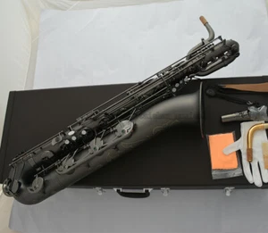Prof Matt Black nickel Baritone Saxophone Bari Sax Low A With Case - Picture 1 of 7