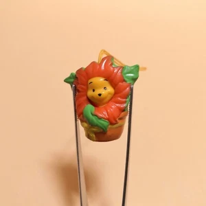 Disney Winnie the Pooh as Orange Flower Plant 1.5" Figure CHARM KEYCHAIN Toy - Picture 1 of 8