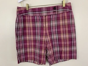 Liz & Co. Women's Cotton Pink Plaid Shorts Size 6 - Picture 1 of 3