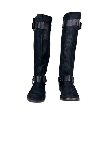 Stivali da equitazione UGG Dree neri in pelle scamosciata con imbracatura da donna taglia 7