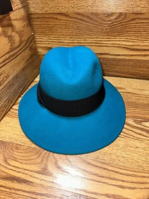Vintage Womens Hat Bollman Hat Co Doeskin Felt 100% Wool Teal Green - Image 1 of 4