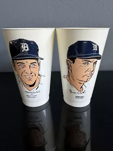 Norm Cash & Mickey Lolich Detroit Tigers - Vintage 7 Eleven MLB Cups 1972 5.25" - Picture 1 of 4
