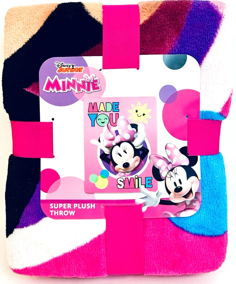Northwest Disney Junior Minnie Made You Smile Super Peluche Lanzamiento 46" X 60" Foto 1 de 1