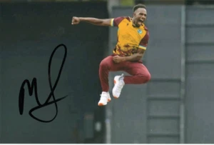 WEST INDIES CRICKET: MATTHEW FORDE SIGNED 6x4 ODI ACTION PHOTO+COA - Picture 1 of 1