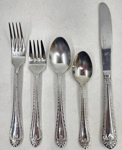 Reed & Barton Royal Britannia Stainless 5tlg Servierset Löffel Gabel Messer Set - Bild 1 von 7