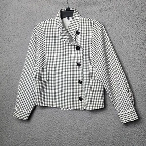 Giacca blazer Cabi Osaka Nights Windowpane nuova con etichetta manica lunga bottoni carriera XS - Foto 1 di 12