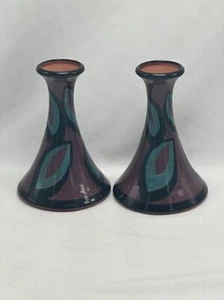 Par de jarrones de cerámica artística redware. Davies firmado. - Imagen 1 de 11