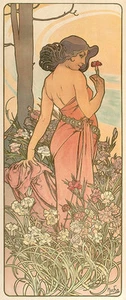 The Carnation by Alphonse Mucha A1 High Quality Canvas Art Print - Picture 1 of 1