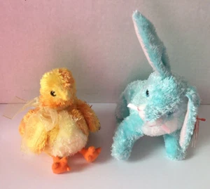 LOTE DE 2 GORRO ORIGINAL BEBÉ POLLITO CONEJITOS CHICKIE 2001 Y PRIMAVERA 2001 - Imagen 1 de 2