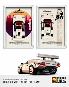 Lamborghini Countach #76908 Lego Speed Champions Wall Mounted Frame - Picture 1 of 11