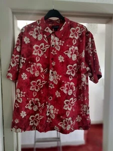 used mens xxl lands end hawaiian shirt pit to pit 28 in L 31 in good condition - Picture 1 of 9