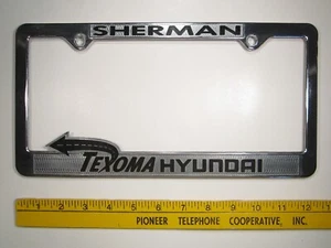 DEALER License Plate Frame TEXOMA HYNDAI Sherman TEXAS Z214h - Picture 1 of 1