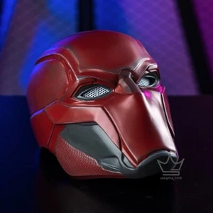 Red Hood Arkham Knight Jason Todd Helmet Cosplay Full Face Halloween Props NEW - Picture 1 of 9