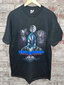 Vintage 90s SeaWorld Summer Nights Black T-Shirt Made In USA Men’s Large - Bild 1 von 4