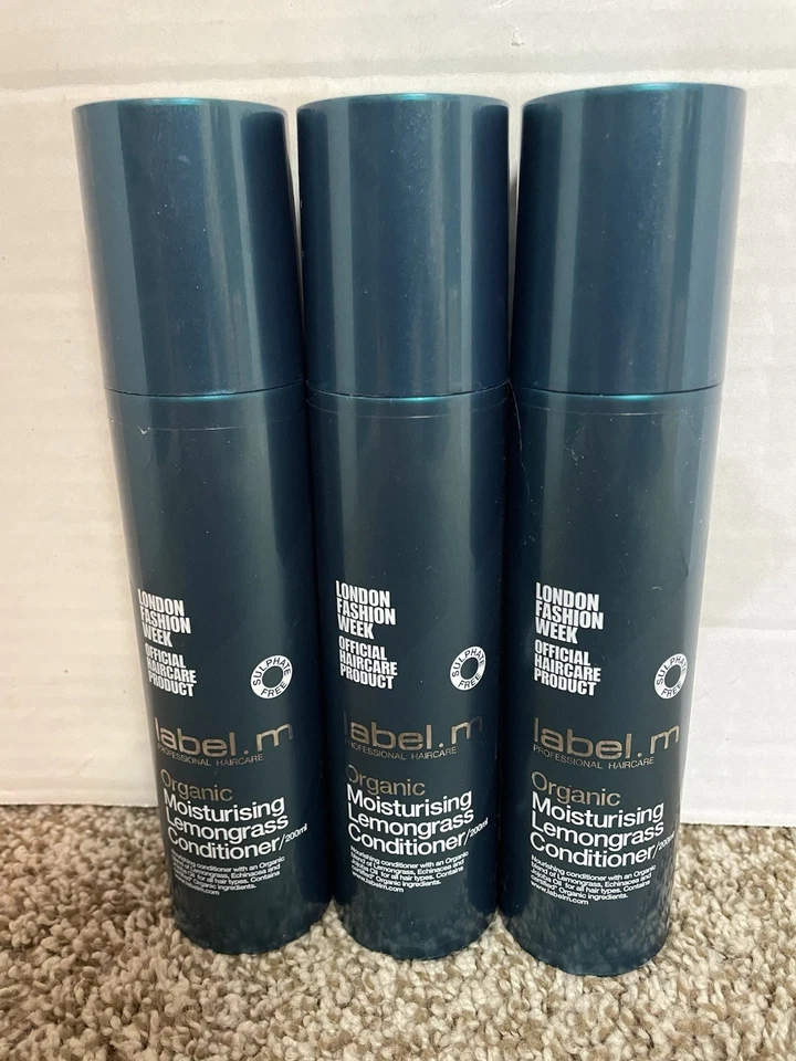 Label. M Organic Lemongrass Conditioner 3 Pack -  200ml each  - NEW! FREE SHIP! - Image 1 of 1